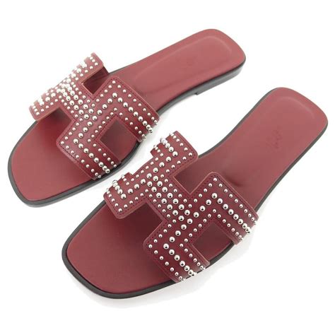 hermes studded oran sandals|Hermes oran sandals on sale.